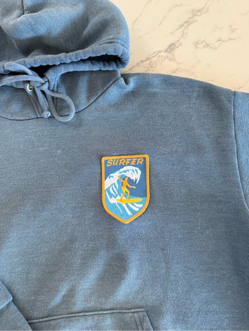 Aviator Nation Surfer Wave Patch Pullover Relaxed Hoodie - Faded Water - Size Sm - Picture 6 of 13